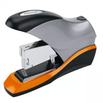 Rexel Optima 70 Low Force high-performance nietmachine zilver/zwart, 70 bladen, zwart, oranje, zilver, 6,8 cm, 850 g, 50 x 155 x 240 mm, 254 x 100 x 63 mm
