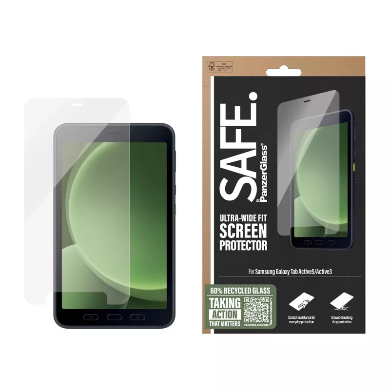 PanzerGlass SAFE. by ® screenprotector Samsung Galaxy Tab Active5 | Active3 | Ultra-Wide Fit