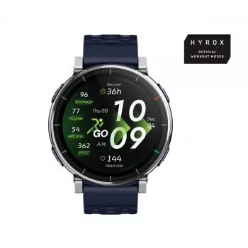 Smartwatch Amazfit W2558GL2N — 1,32 inch (3,35 cm) AMOLED 466×466 px, GPS, 365 mAh, siliconenband (blauw)