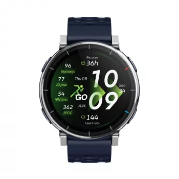 Smartwatch Amazfit W2558GL2N — 1,32 inch (3,35 cm) AMOLED 466×466 px, GPS, 365 mAh, siliconenband (blauw)