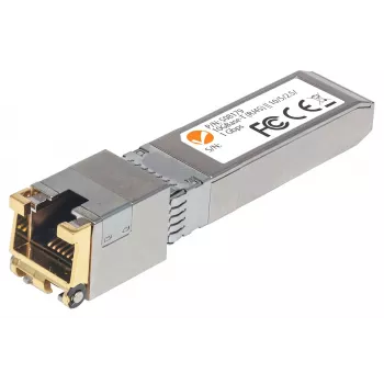 Intellinet transceivermodule, 10 Gigabit koper SFP+, 10GBase-T (RJ45) poort, 30 m, gegevensoverdrachtsnelheid tot 10 Gbit/s met Cat6a-bekabeling, Ethernet, fiber/glasvezel, MSA-conform, equivalent aan Cisco MA-SFP-10G-T, drie jaar garantie