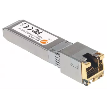 Intellinet transceivermodule, 10 Gigabit koper SFP+, 10GBase-T (RJ45) poort, 30 m, gegevensoverdrachtsnelheid tot 10 Gbit/s met Cat6a-bekabeling, Ethernet, fiber/glasvezel, MSA-conform, equivalent aan Cisco MA-SFP-10G-T, drie jaar garantie