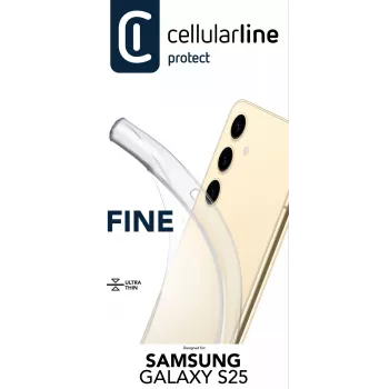 Cellularline Fine - Galaxy S25, hoesje, Samsung, Galaxy S25, 16,1 cm (6,36 inch), transparant