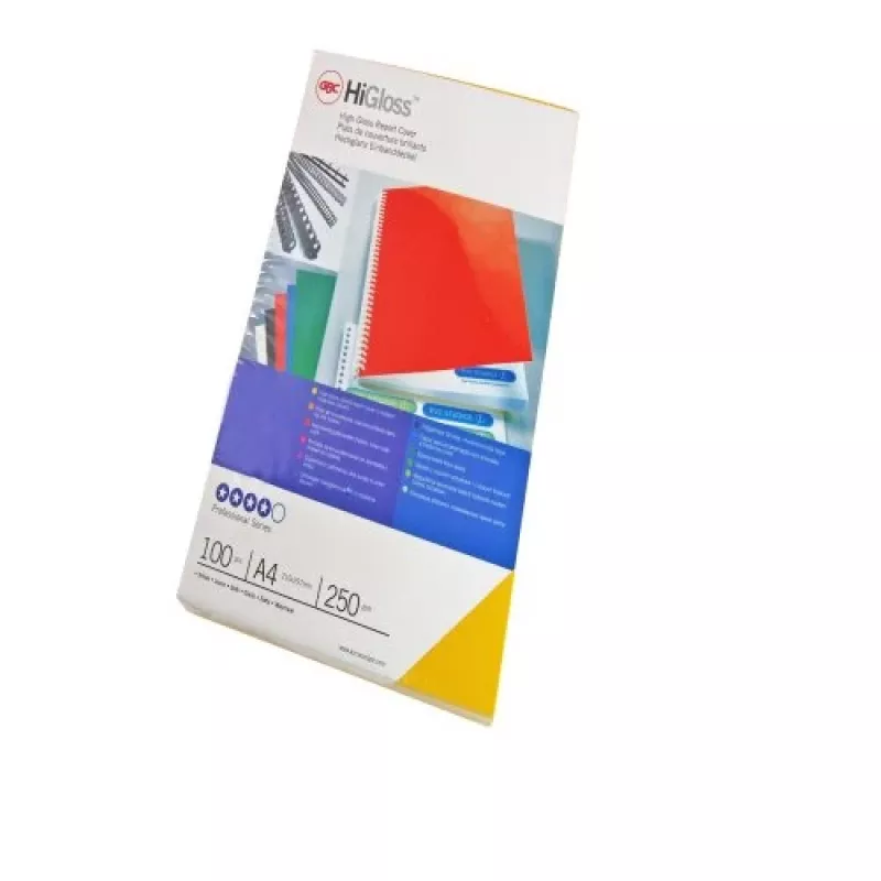 GBC bindmappen HiGloss A4 250 g/m², A4, karton, zwart, glanzend, 250 g/m², 100 stuks