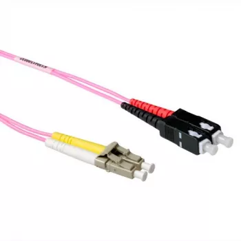 ACT 2 meter LSZH multimode 50/125 OM4 glasvezel-patchkabel duplex met LC- en SC-stekkers