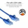 ACT Blauw 10 meter LSZH U/UTP CAT6 Datacenter Slimline patchkabel met rastnasenfreie RJ45-stekkers