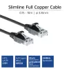 ACT Zwart 10 meter LSZH U/UTP CAT6 datacenter slimline patchkabel met rastbescherming en RJ45-stekkers