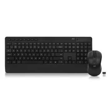 ACT draadloze toetsenbord-muisset (Qwerty), stille klik, milieuvriendelijk, van gerecyclede materialen