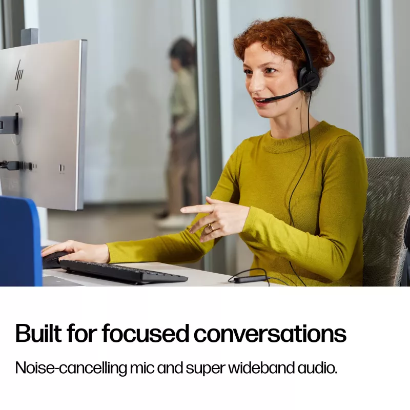Bedrade stereo-headset HP Poly Mission 425 USB — bulk, gewicht 132 g