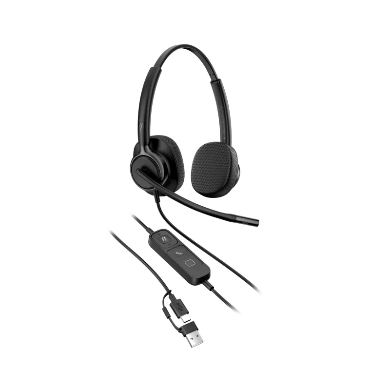 Bedrade stereo-headset HP Poly Mission 425 USB — bulk, gewicht 132 g