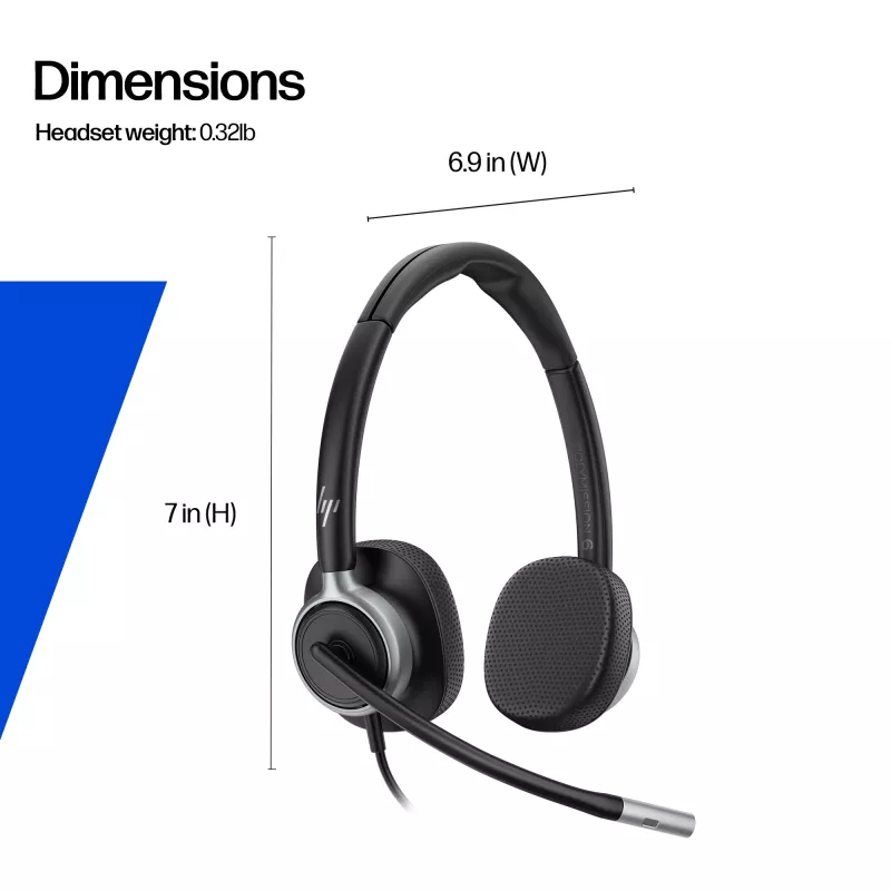Bedrade stereo-USB-headset HP Poly Mission 625 — omsluitend, 147 g, USB-aansluiting (bulk)