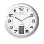 Wand-/tafelklok Unilux 100340853 — quartz, rond metaalkleurig zilver, Ø 31 cm, batterij AA/AAA