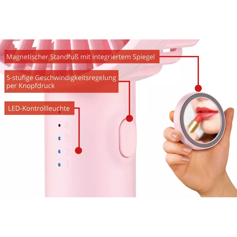 Unold Breezy II roze 10 cm handventilator