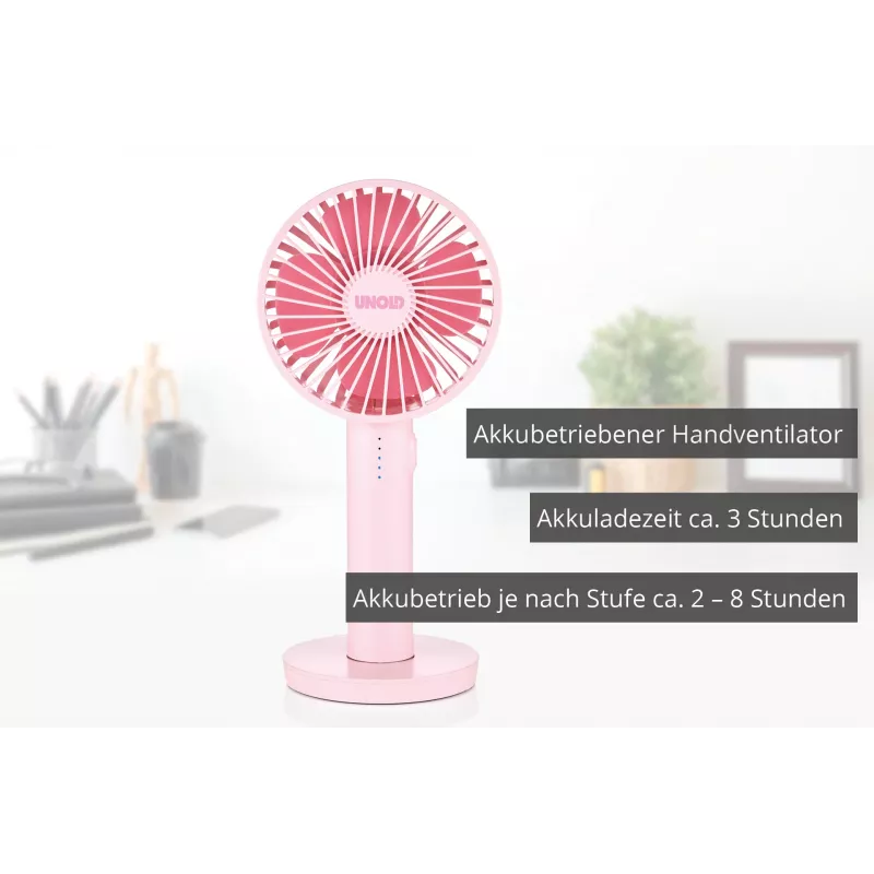 Unold Breezy II roze 10 cm handventilator