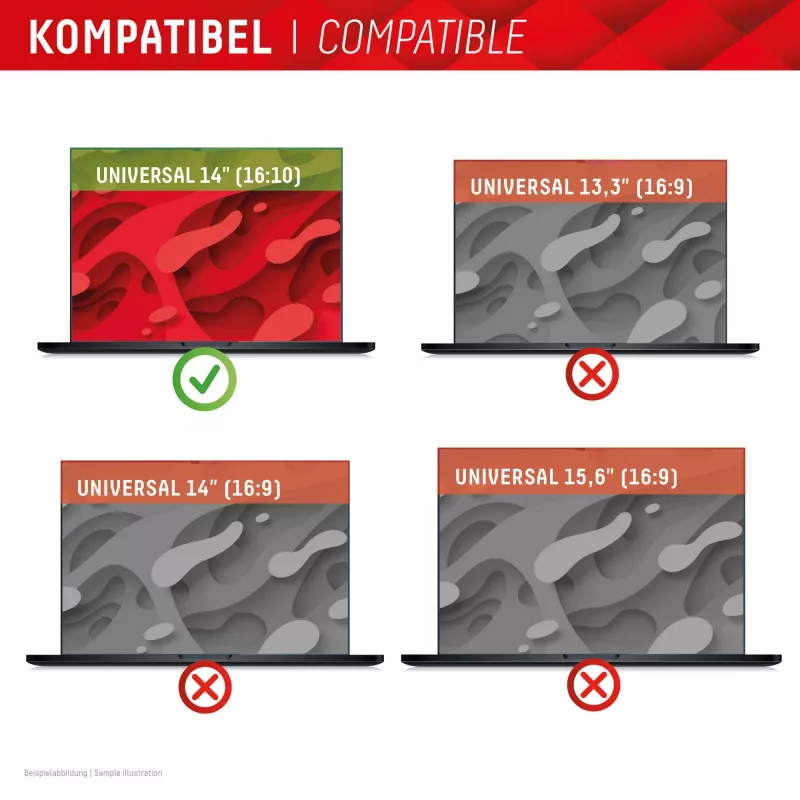 Displex PRIVACY SAFE afneembare 2-weg privacyfilter voor laptop/notebook (randloos) 14