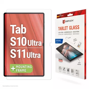 Displex tabletglas (9H) voor Samsung Galaxy Tab S10 Ultra/S11 Ultra, Eco montageframe, onbreekbaar