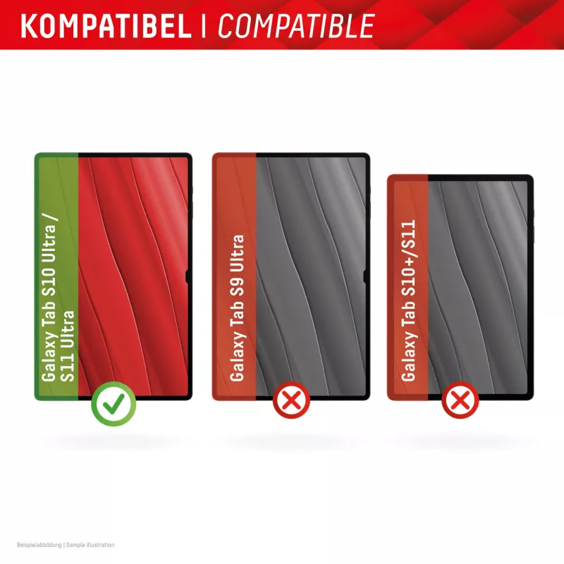 Displex tabletglas (9H) voor Samsung Galaxy Tab S10 Ultra/S11 Ultra, Eco montageframe, onbreekbaar