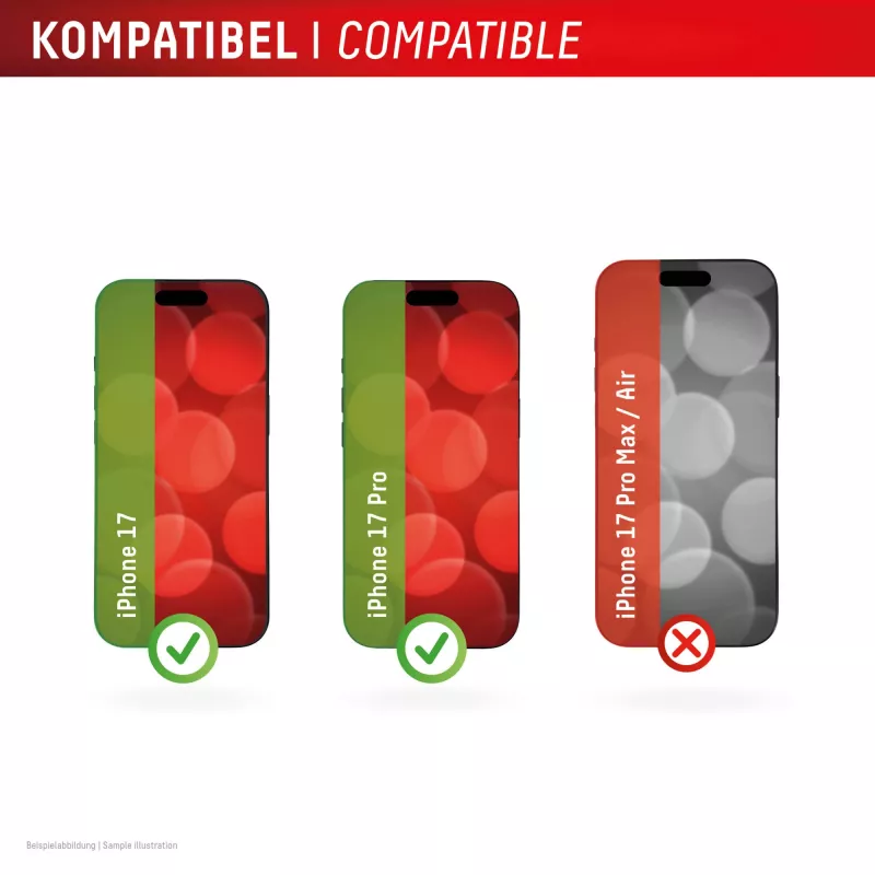 DISPLEX Smart Glass (9H) voor Apple iPhone 17/17 Pro, montagesticker, onbreekbaar