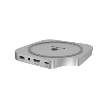 ICY BOX 7-in-1 USB Type-C dockingstation met M.2 NVMe-slot, SSD, geheugenkaart, M.2, 4 TB, USB 3.2 Gen 2 (3.1 Gen 2) Type-C, zilver, aluminium