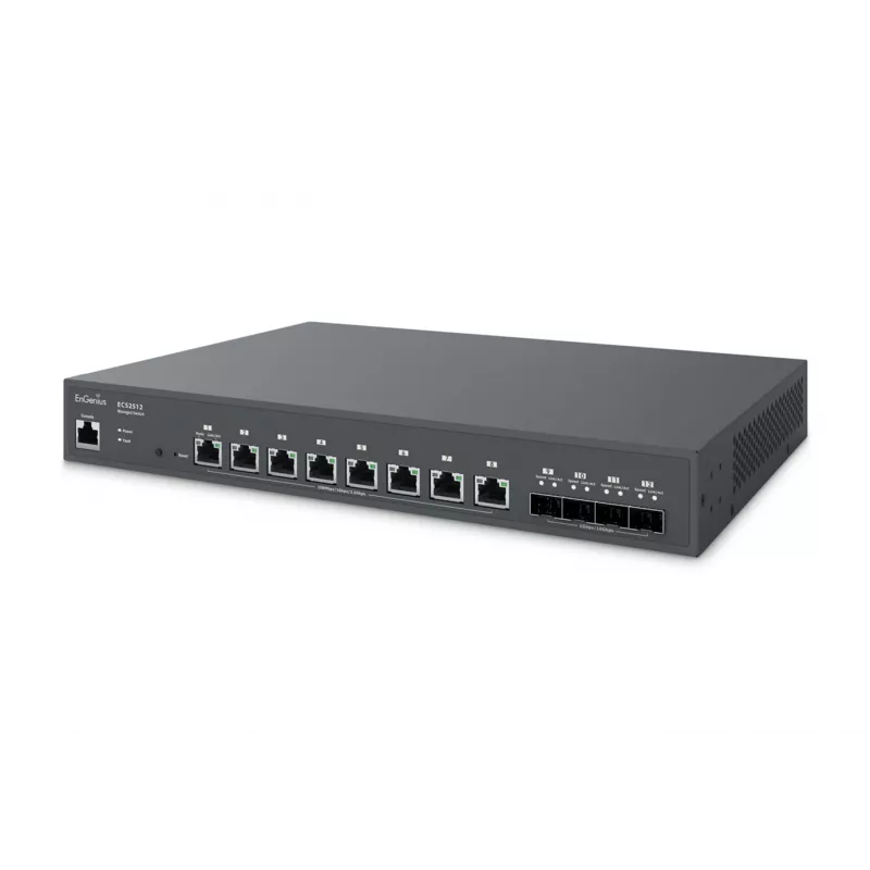 EnGenius Cloud Managed Switch 8-poorts 2.5GbE 4xSFP+ L2+ 13i, Managed, L2+, 2.5G Ethernet (100/1000/2500), vollduplex, rackmontage