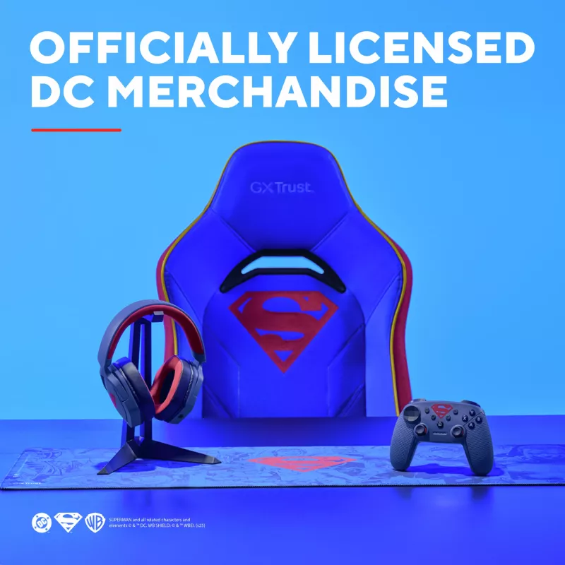 Gaming-stoel TRUST RUYA PRO GXT721SM Superman — ergonomisch ontwerp, in hoogte verstelbaar