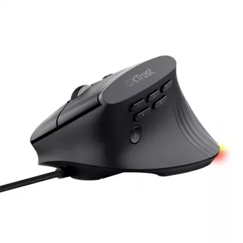 Gaming-muis TRUST GXT 145 Rexxa rechtshandig USB Type-A 12800 DPI, bedraad, RGB-wiel, zwart