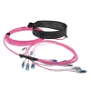 ACT 15 meter multimode 50/125 OM4 preterminated glasvezelkabel 24F LC polariteitsdraaiing