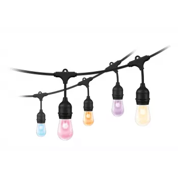 WiZ String Lights, slimme lichtslang, Wi-Fi/Bluetooth, zwart, Wi-Fi 4 (802.11n), 802.11b, 802.11g, LED, kunststof