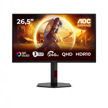 AOC G4 Q27G4ZDR computermonitor 67,3 cm (26,5 inch) 2560 x 1440 pixel Quad HD QD-OLED zwart, rood