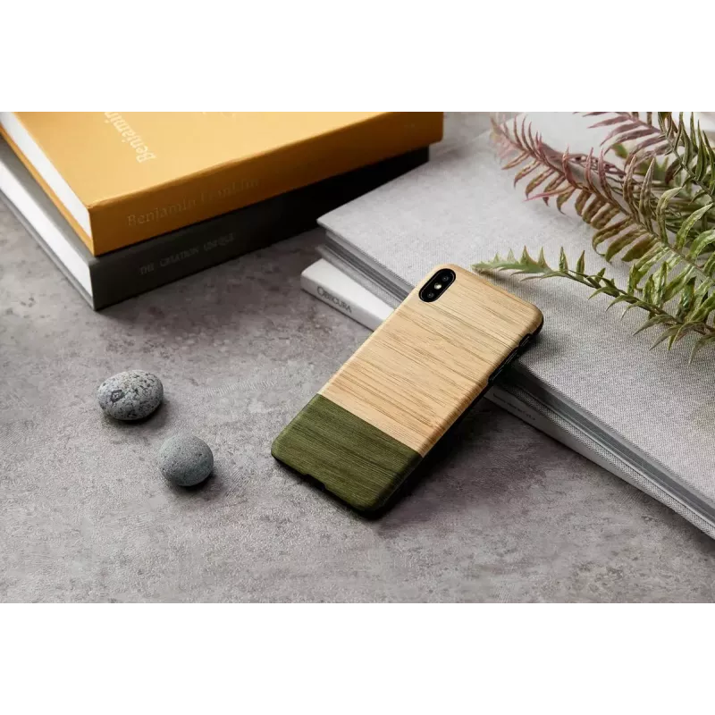 Smartphonehoesje hout voor iPhone X/XS — Bambuswald zwart