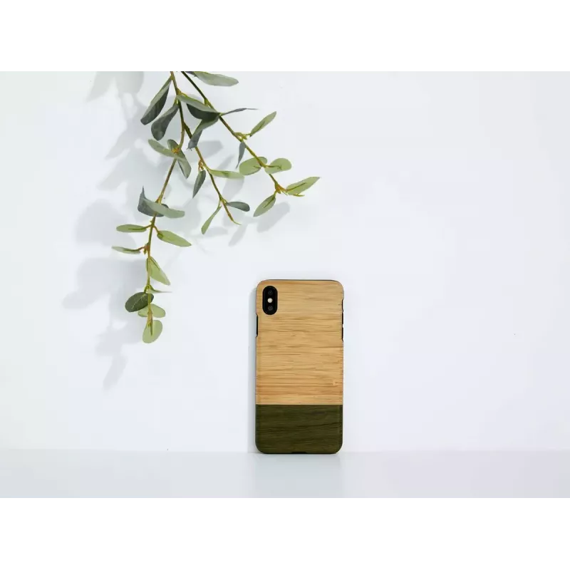 Smartphonehoesje hout voor iPhone X/XS — Bambuswald zwart