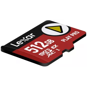 MicroSDXC-flashgeheugen Lexar PLAY PRO 512 GB UHS-I U3 — 900 MB/s lezen, 600 MB/s schrijven