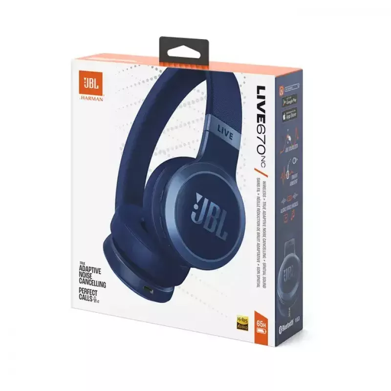 JBL Live 670NC headset draadloos hoofdband gesprekken/muziek Bluetooth blauw