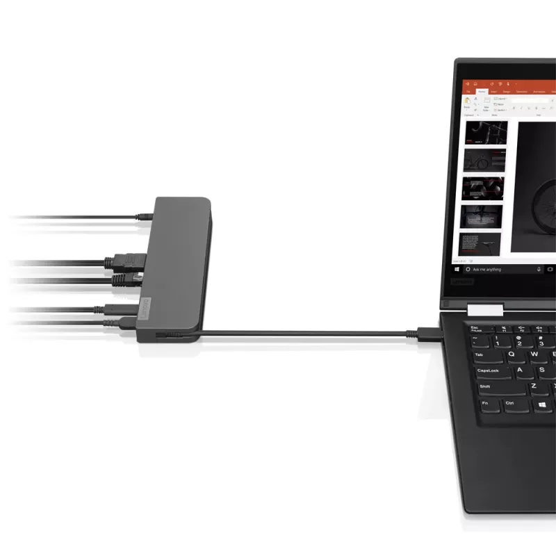 Lenovo 40AU0065EU USB-C Mini Dock, bedraad, 65 W, HDMI, VGA, RJ-45, USB 3.0 (USB 3.2 Gen 1), USB-A, zwart