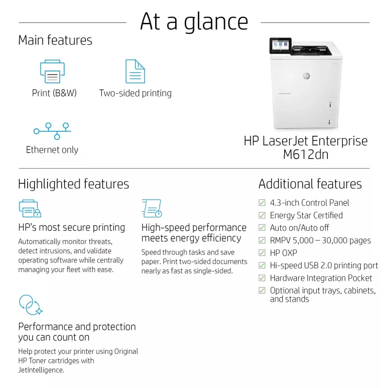 Printer HP LaserJet Enterprise M612dn Laser Wit