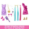 Barbie Fun & Fancy Hair pop met extra lang bont blond haar en stylingaccessoires