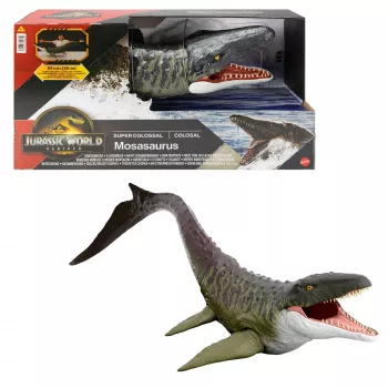 Jurassic World Rebirth Super Colossal Mosasaurus actiefiguur, dinosaurus speelgoed