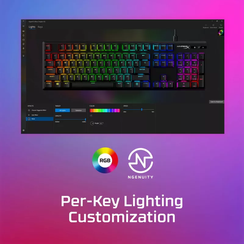 HyperX Alloy Origins PBT HX Blue – mechanisch gaming-toetsenbord