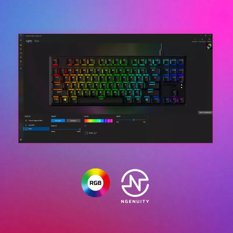 HyperX Alloy Origins Core PBT HX Aqua – mechanisch gaming-toetsenbord