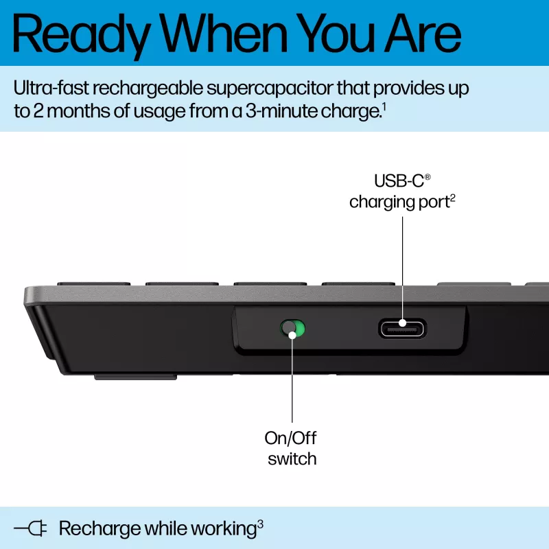 HP 720 multi-device oplaadbare draadloze toetsenbord