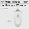 HP 225 bedrade muis- en toetsenbordcombinatie, full-size (100%), bedraad, USB, wit, muis inbegrepen
