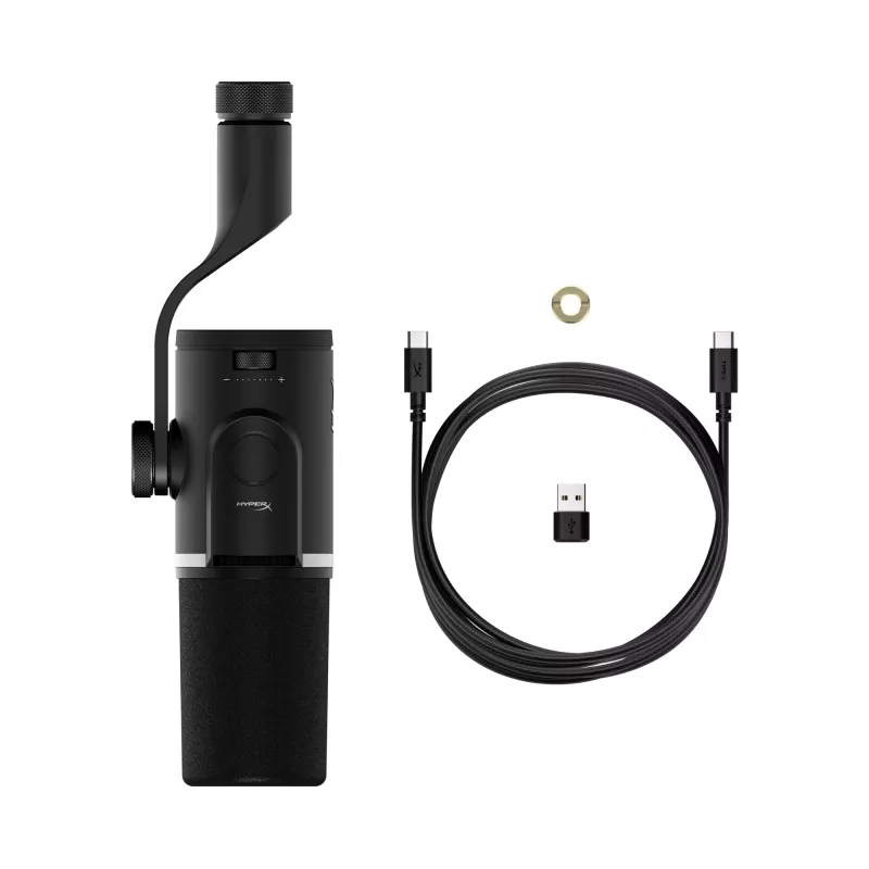 HyperX FlipCast – USB/XLR dynamische microfoon (zwart), dynamische microfoon, -10 dB, 20 - 20000 Hz, 0,05 %, 1 Ω, 192 kHz