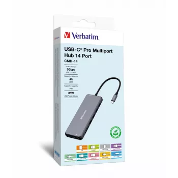 Verbatim CMH-14 USB Type-C 5000 Mbit/s zilver