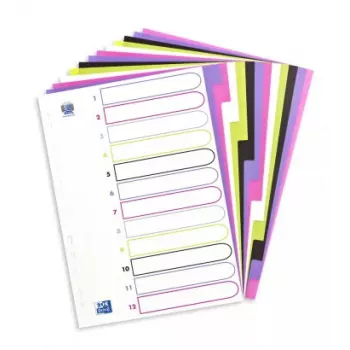 Tabblad Elba Oxford 400005445 — A4 polypropyleen (PP), gesorteerde kleuren, 6 stuks, 227×300 mm