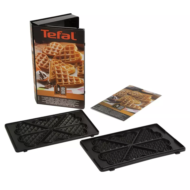 Tefal XA800612 hartvormige wafelplaten voor SW852 Sandwich Maker, zwart