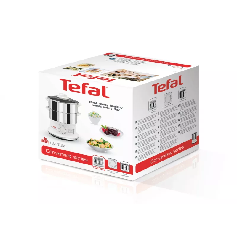 Tefal VC1451 stomer 2 manden vrijstaand 900 W wit, roestvrij staal