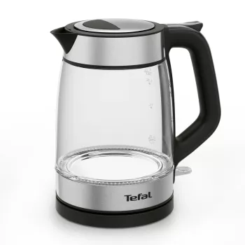 Tefal glazen waterkoker KI605830 elektrische waterkoker 1,7 L 2200 W zwart, zilver, transparant