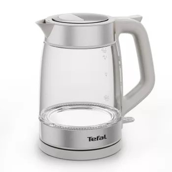 Tefal glazen waterkoker KI605B30 elektrische waterkoker 1,7 L 2200 W grijs, zilver, transparant