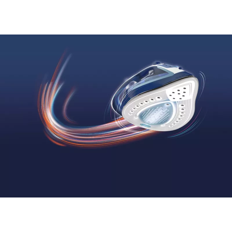 Tefal EasyGliss Plus FV5735 Strijkijzer Droog- & Stoomstrijkijzer Durilium-strijkzool 2500 W Blauw, Wit