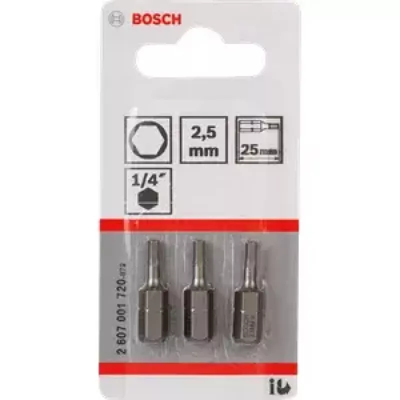Bosch zeskantbit 2,5 mm extra hard, 3 st. (2607001720)